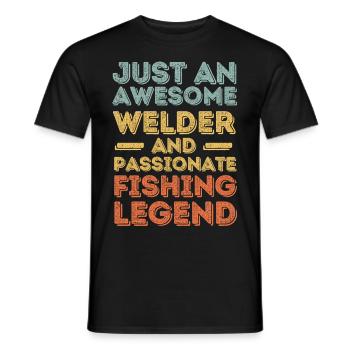 Schweißer Angeln retro - Männer T-Shirt - Schwarz - Vorne - AI Model Male 178 light (178cm)