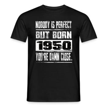 No one is perfect but born 1950 birthday - Men's T-Shirt - black - Front - AI Model Male 178 light (178cm)