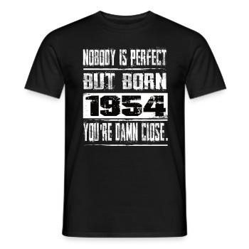 No one is perfect but born 1954 birthday - Men's T-Shirt - black - Front - AI Model Male 178 light (178cm)