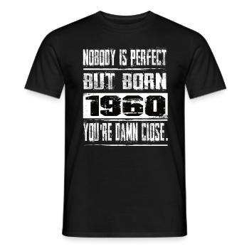 No one is perfect but born 1960 birthday - Men's T-Shirt - black - Front - AI Model Male 178 light (178cm)