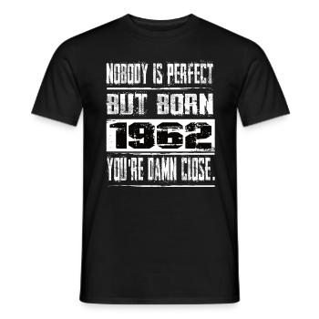 No one is perfect but born 1962 birthday - Men's T-Shirt - black - Front - AI Model Male 178 light (178cm)