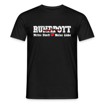 Ruhrpott Herne Meine Stadt meine Liebe Herz - Männer T-Shirt - Schwarz - Vorne - AI Model Male 178 light (178cm)
