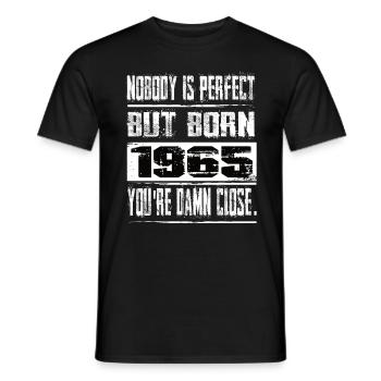 No one is perfect but born 1965 birthday - Men's T-Shirt - black - Front - AI Model Male 178 light (178cm)
