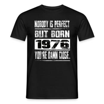 No one is perfect but born 1976 birthday - Men's T-Shirt - black - Front - AI Model Male 178 light (178cm)