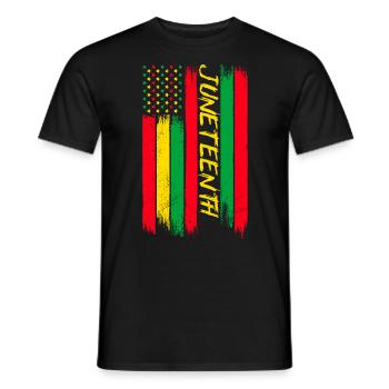Juneteenth Independence America African Woman - Men's T-Shirt - black - Front - AI Model Male 178 light (178cm)