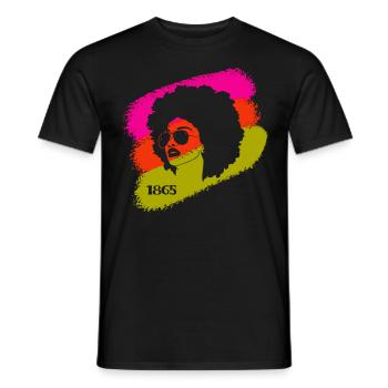 Juneteenth 1865 African American African woman - Men's T-Shirt - black - Front - AI Model Male 178 light (178cm)