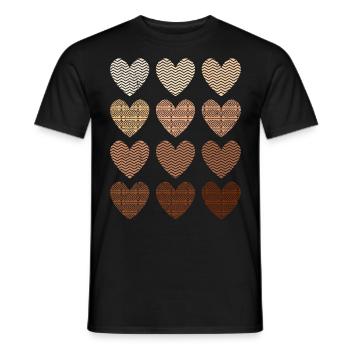 Black Hearts Afro Melanin African Woman - Men's T-Shirt - black - Front - AI Model Male 178 light (178cm)