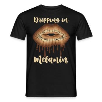 Melanin Chocolate Lips African Woman - Men's T-Shirt - black - Front - AI Model Male 178 light (178cm)