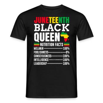 Juneteenth Black Queen Afrikanische Frau - Männer T-Shirt - Schwarz - Vorne - AI Model Male 178 light (178cm)