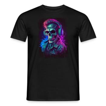 DJ de musique sombre zombie - T-shirt homme - noir - Devant - AI Model Male 178 light (178cm)