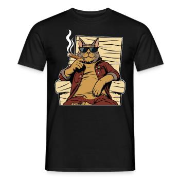 Cat Cat Cat Shirt Cat Gift Idea Kitten - T-shirt homme - noir - Devant - AI Model Male 178 light (178cm)