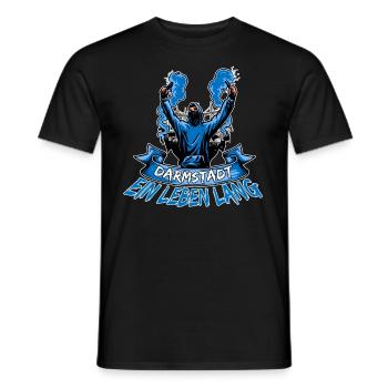 Darmstadt ein Leben lang - Männer T-Shirt - Schwarz - Vorne - AI Model Male 178 light (178cm)