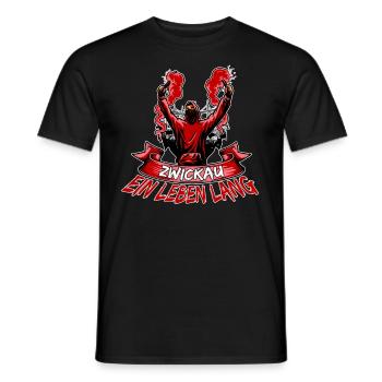 Zwickau ein Leben lang - Männer T-Shirt - Schwarz - Vorne - AI Model Male 178 light (178cm)