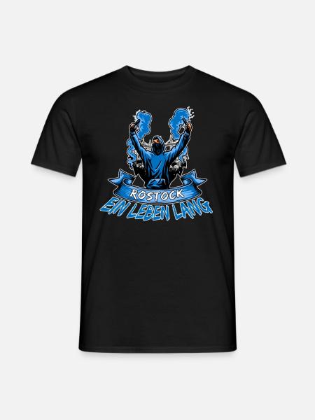 Rostock ein Leben lang - Männer T-Shirt - Schwarz