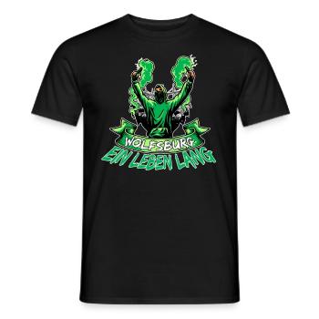 Wolfsburg ein Leben lang - Männer T-Shirt - Schwarz - Vorne - AI Model Male 178 light (178cm)