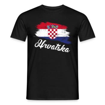 Hrvatska Vintage - Männer T-Shirt - Schwarz - Vorne - AI Model Male 178 light (178cm)