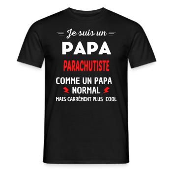 Je suis un PAPA PARACHUTISTE - T-shirt homme - noir - Devant - AI Model Male 178 light (178cm)
