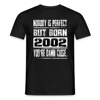 No one is perfect but born 2002 birthday - Men's T-Shirt - black - Front - AI Model Male 178 light (178cm)