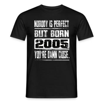 No one is perfect but born 2005 birthday - Men's T-Shirt - black - Front - AI Model Male 178 light (178cm)