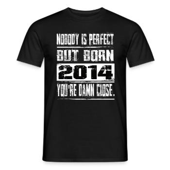 No one is perfect but born 2014 birthday - Men's T-Shirt - black - Front - AI Model Male 178 light (178cm)
