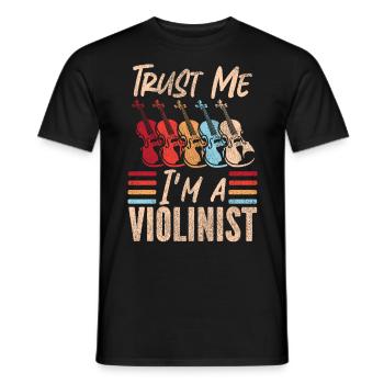 Violon Violoniste Rétro Vintage - T-shirt homme - noir - Devant - AI Model Male 178 light (178cm)