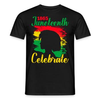 Celebrate Juneteenth America African Woman - Men's T-Shirt - black - Front - AI Model Male 178 light (178cm)