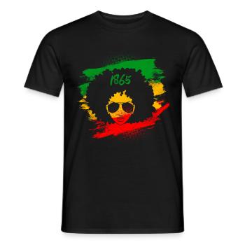 1865 Black History Woman Power African Woman - Men's T-Shirt - black - Front - AI Model Male 178 light (178cm)