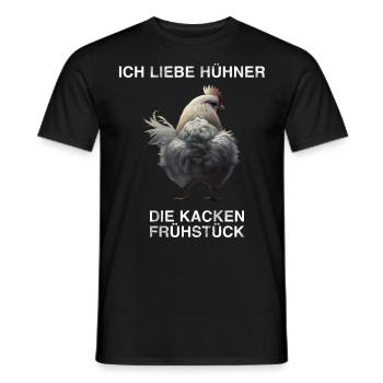 Hühner Spruch Landwirt Hühnerzüchter Henne Hahn - Männer T-Shirt - Schwarz - Vorne - AI Model Male 178 light (178cm)