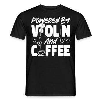 Violin Violinist Coffee Powered By - Männer T-Shirt - Schwarz - Vorne - AI Model Male 178 light (178cm)