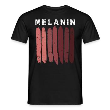 Mélanine couleur peau foncée 100 % mélanine Afrique - T-shirt homme - noir - Devant - AI Model Male 178 light (178cm)