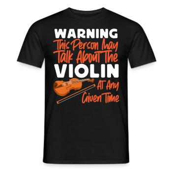 Violoniste Violoniste Avertissement - T-shirt homme - noir - Devant - AI Model Male 178 light (178cm)