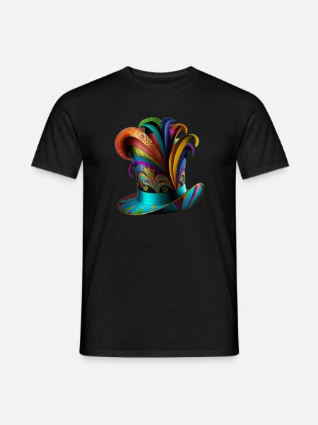 Bunter Karneval Hut Fasching Hut - Männer T-Shirt - Schwarz