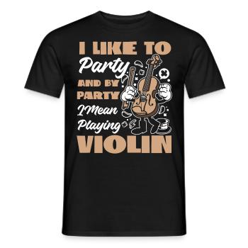 Violoniste J’aime faire la fête - T-shirt homme - noir - Devant - AI Model Male 178 light (178cm)