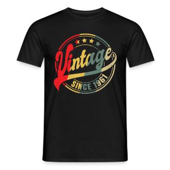 Millésime depuis 1961 Cadeau 62ème anniversaire - T-shirt homme - noir - Devant - AI Model Male 178 light (178cm)