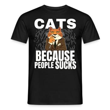Katzen Katze Katzenshirt Katze Geschenkidee kitten - Männer T-Shirt - Schwarz - Vorne - AI Model Male 178 light (178cm)