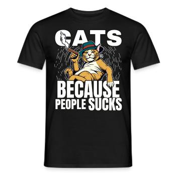 Cat Cat Cat Shirt Cat Gift Idea Kitten - Men's T-Shirt - black - Front - AI Model Male 178 light (178cm)