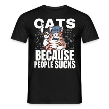 Katzen Katze Katzenshirt Katze Geschenkidee kitten - Männer T-Shirt - Schwarz - Vorne - AI Model Male 178 light (178cm)