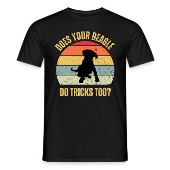 Votre beagle fait-il aussi des tours - T-shirt homme - noir - Devant - AI Model Male 178 light (178cm)