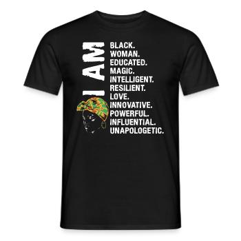 Je suis Noir Histoire Femme noire Femme africaine - T-shirt homme - noir - Devant - AI Model Male 178 light (178cm)