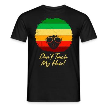 Afro Hair Don t Touch my Hair African Woman - Men's T-Shirt - black - Front - AI Model Male 178 light (178cm)