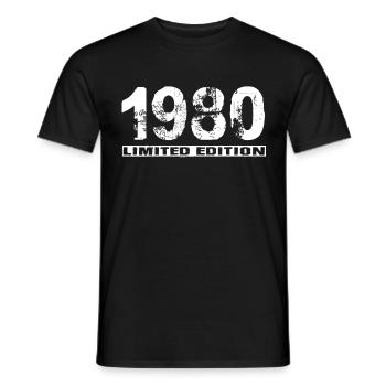 Édition limitée 1980 - T-shirt homme - noir - Devant - AI Model Male 178 light (178cm)