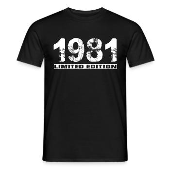 Édition limitée 1981 - T-shirt homme - noir - Devant - AI Model Male 178 light (178cm)