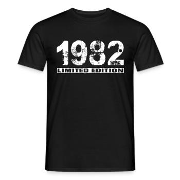 Édition limitée 1982 - T-shirt homme - noir - Devant - AI Model Male 178 light (178cm)