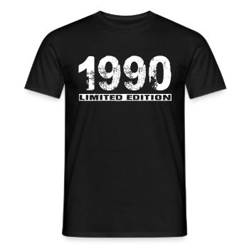 Édition limitée 1990 - T-shirt homme - noir - Devant - AI Model Male 178 light (178cm)