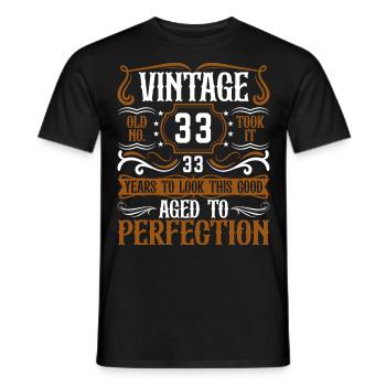 33e anniversaire Vintage Rétro - T-shirt homme - noir - Devant - AI Model Male 178 light (178cm)