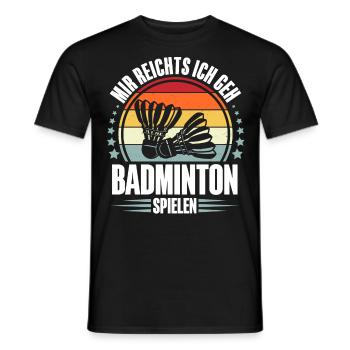 Badminton - Männer T-Shirt - Schwarz - Vorne - AI Model Male 178 light (178cm)
