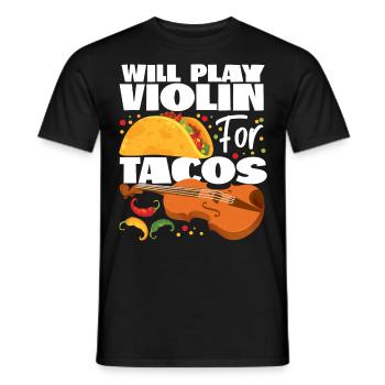 Violin Violinist Taco Will Play - Männer T-Shirt - Schwarz - Vorne - AI Model Male 178 light (178cm)