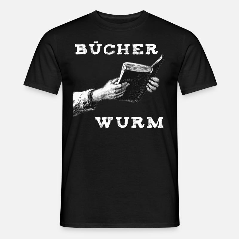 Buch – Bücherwurm - Männer T-Shirt - Schwarz