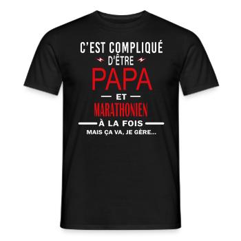 papa Et MARATHONIEN cadeau citation - T-shirt homme - noir - Devant - AI Model Male 178 light (178cm)