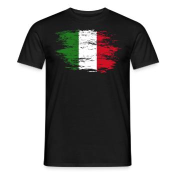 Italien Flagge used - Männer T-Shirt - Schwarz - Vorne - AI Model Male 178 light (178cm)